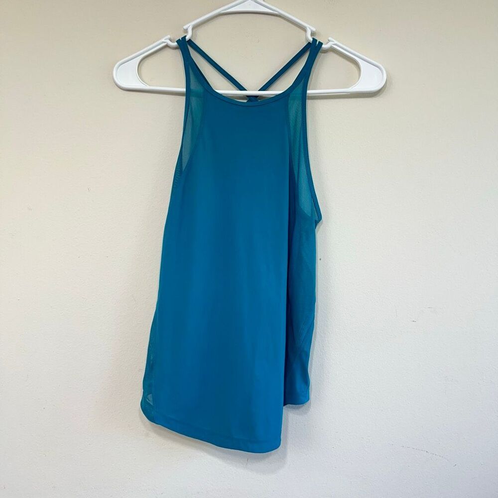 Lululemon Blue Run Off Route Mesh Tank 2 Women